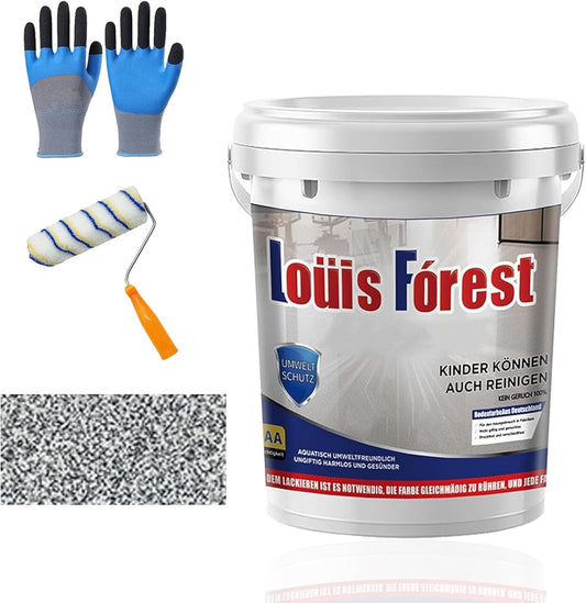 Louis Forest Epoxy Floor Paint, High-Gloss Marble Effect Coating, Epoxy Colored Sand Floor Paint, Wear-Resistant and Non-Slip for Indoor Outdoor (1KG-Sea gray)