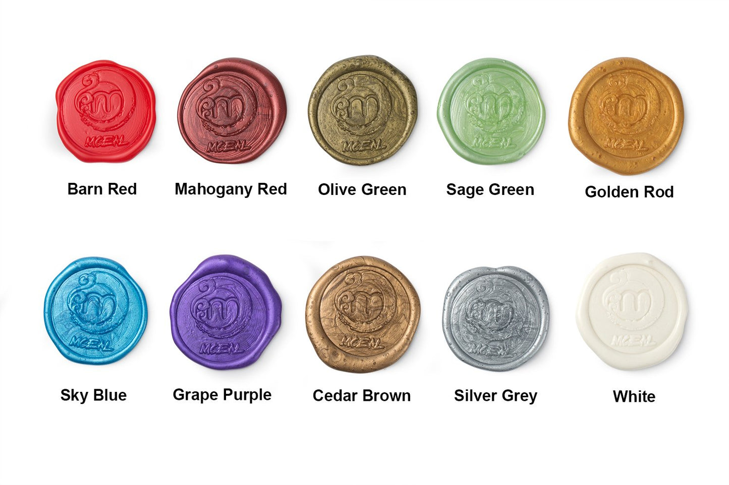 Mceal Sealing Wax Stick with Wick Flower De Luce of France Retro 10 Pieces Pack(Mix Color)