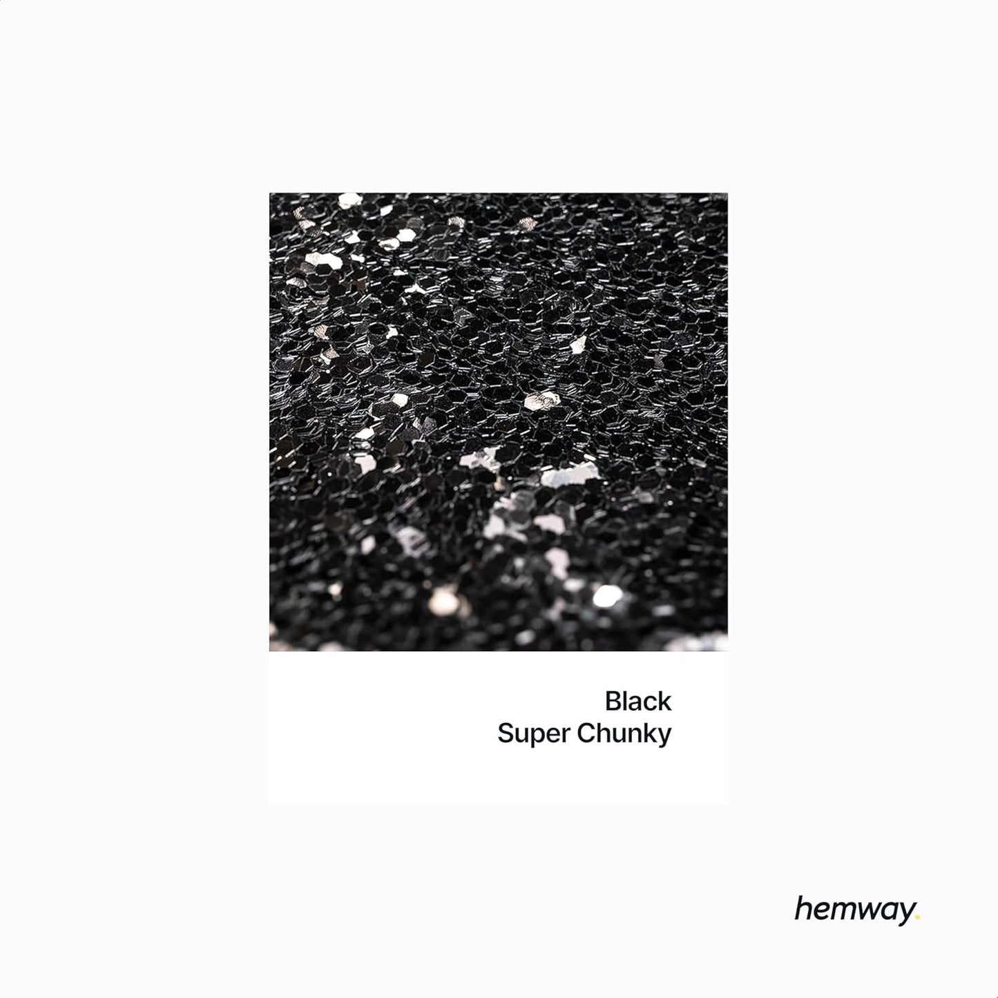 Hemway Glitter for Resin 100g Black Metallic Crystals for Epoxy Craft Super Chunky Flakes Tumblers Wax Melt