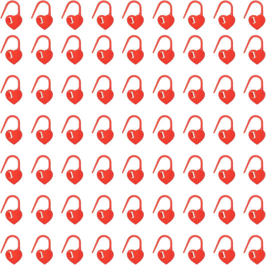 uxcell 400pcs Stitch Markers for Crocheting, Heart Shaped Crochet Marker Needle Clip Counter for Knitting Clothing Tag DIY Craft,Red