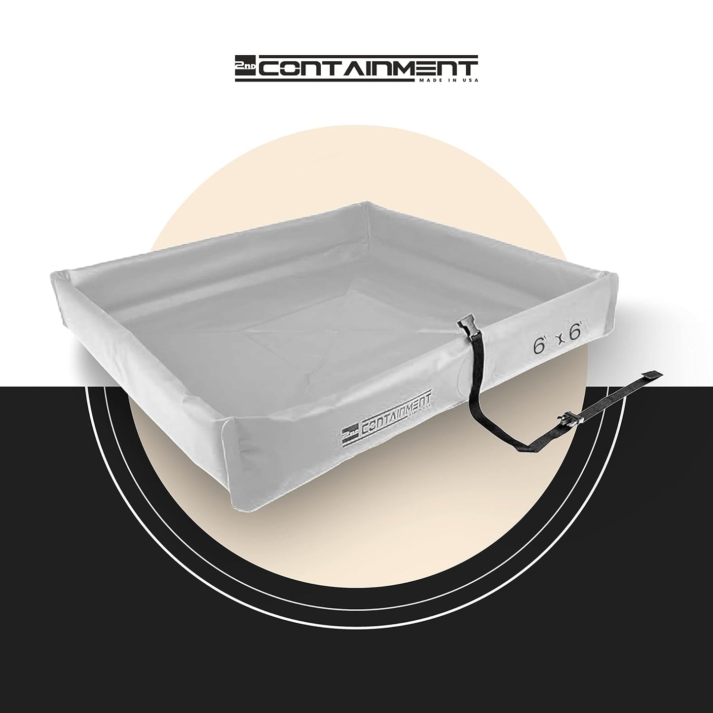 Spill Containment Berm - 22 oz PVC, 6’ x 6’ x 6” - Grey
