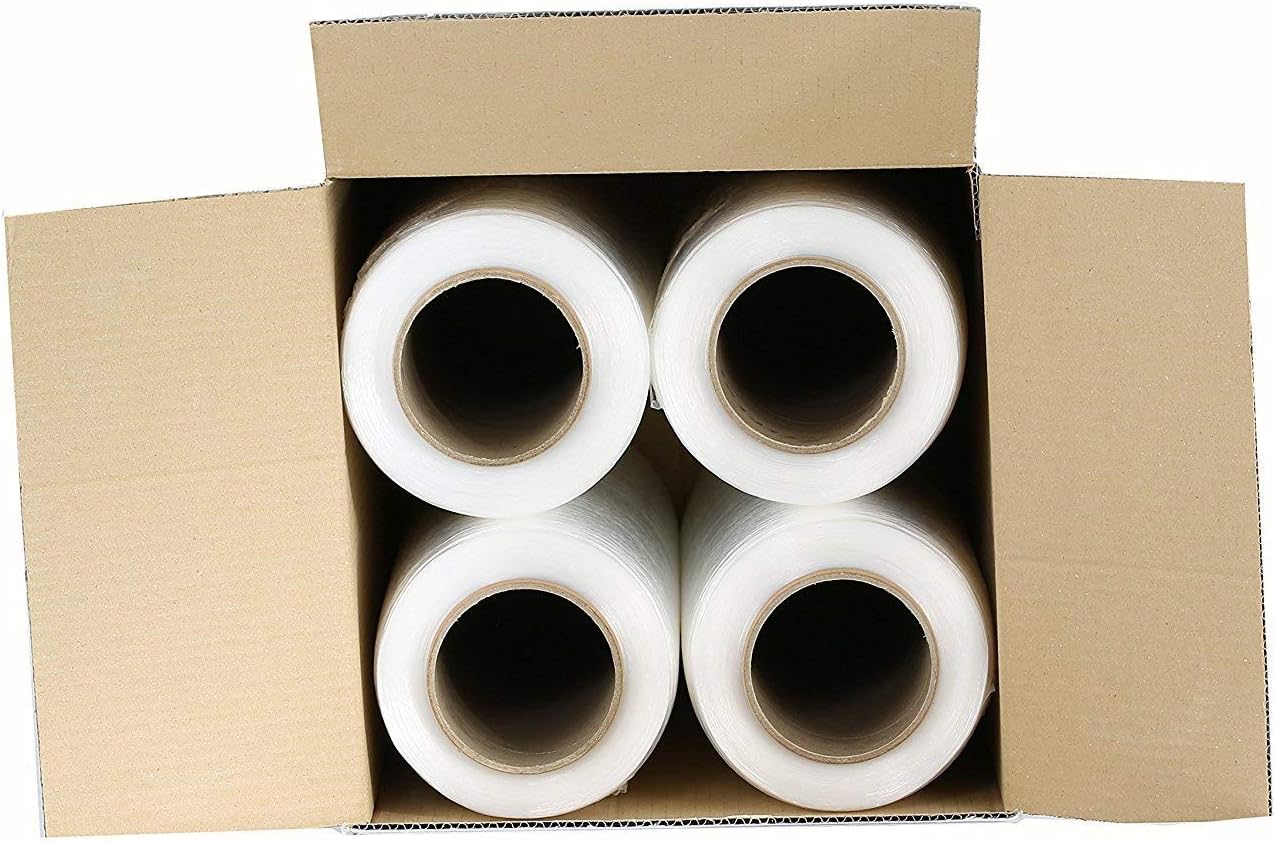 PackageZoom 8 Rolls 15" x 1500 Ft Stretch Wrap Heavy Duty, 55 Gauge High Performance Stretch Film Replaces 80 Gauge Low Films, Clear Hand Stretch Wrap