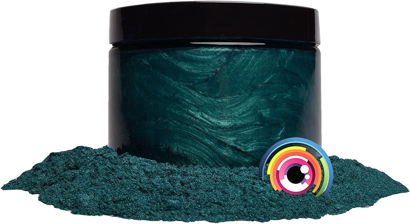 Eye Candy Pigments Premium Green Mica Powder - Dark Ocean Green (50gr) - for Epoxy, Resin, Soap, Paint, Woodworking, Acrylic Pouring, Bath Bombs, Fishing Lures - DIY Arts and Crafts Additive