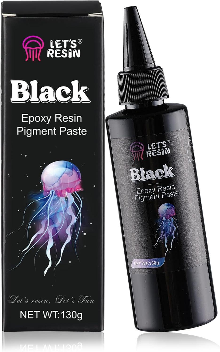 LET'S RESIN High Concentrated Black Epoxy Resin Pigment Paste, 100ml, Opaque Resin Dye for Art, River Table, Jewelry Making, Coasters