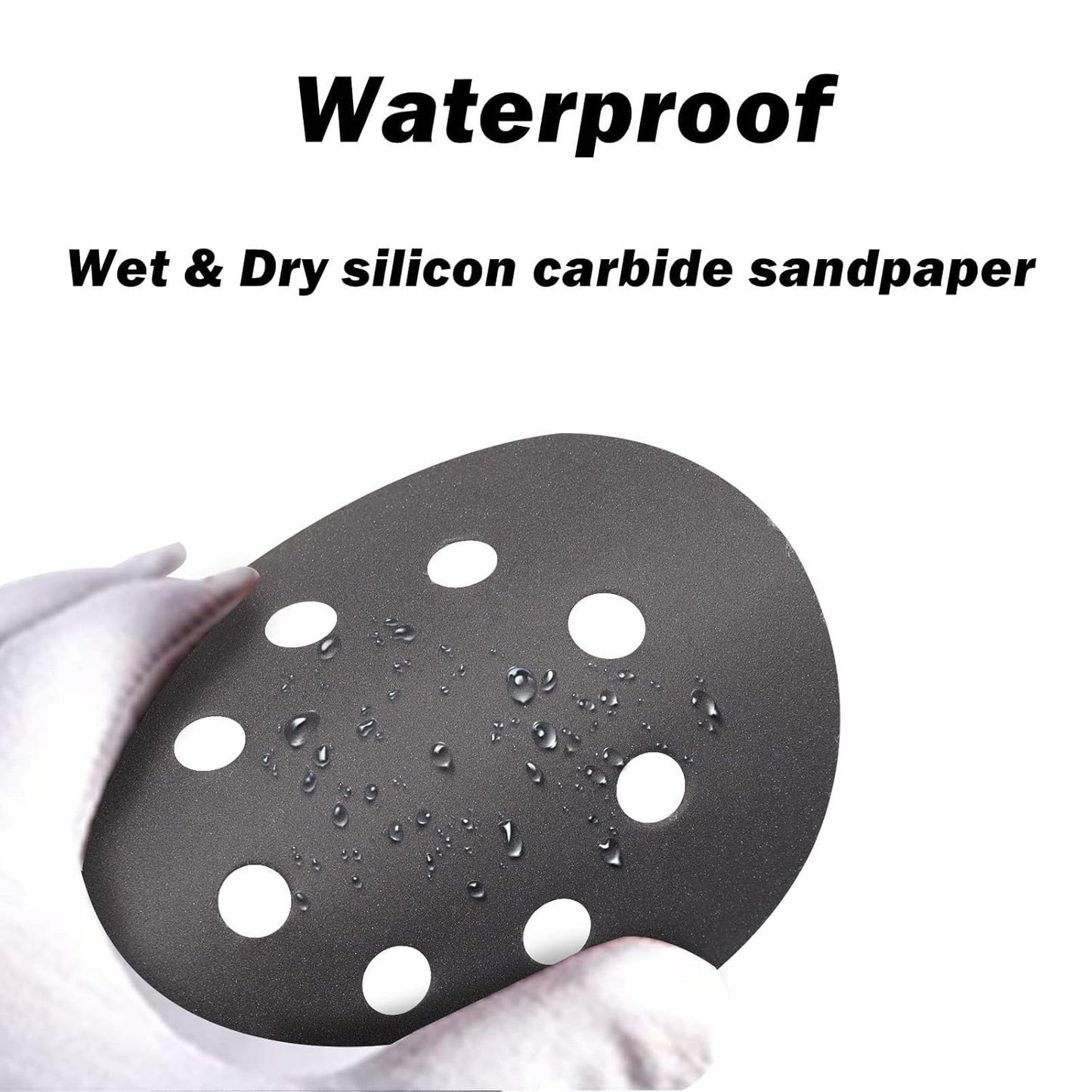 80PCS 5 inch Wet Dry Sanding Discs, Silicon Carbide Orbital Sander Hook and Loop Sandpaper 320 400 600 800 1000 1200 1500 2000 Grit, Best for Metal, Automotive Sanding