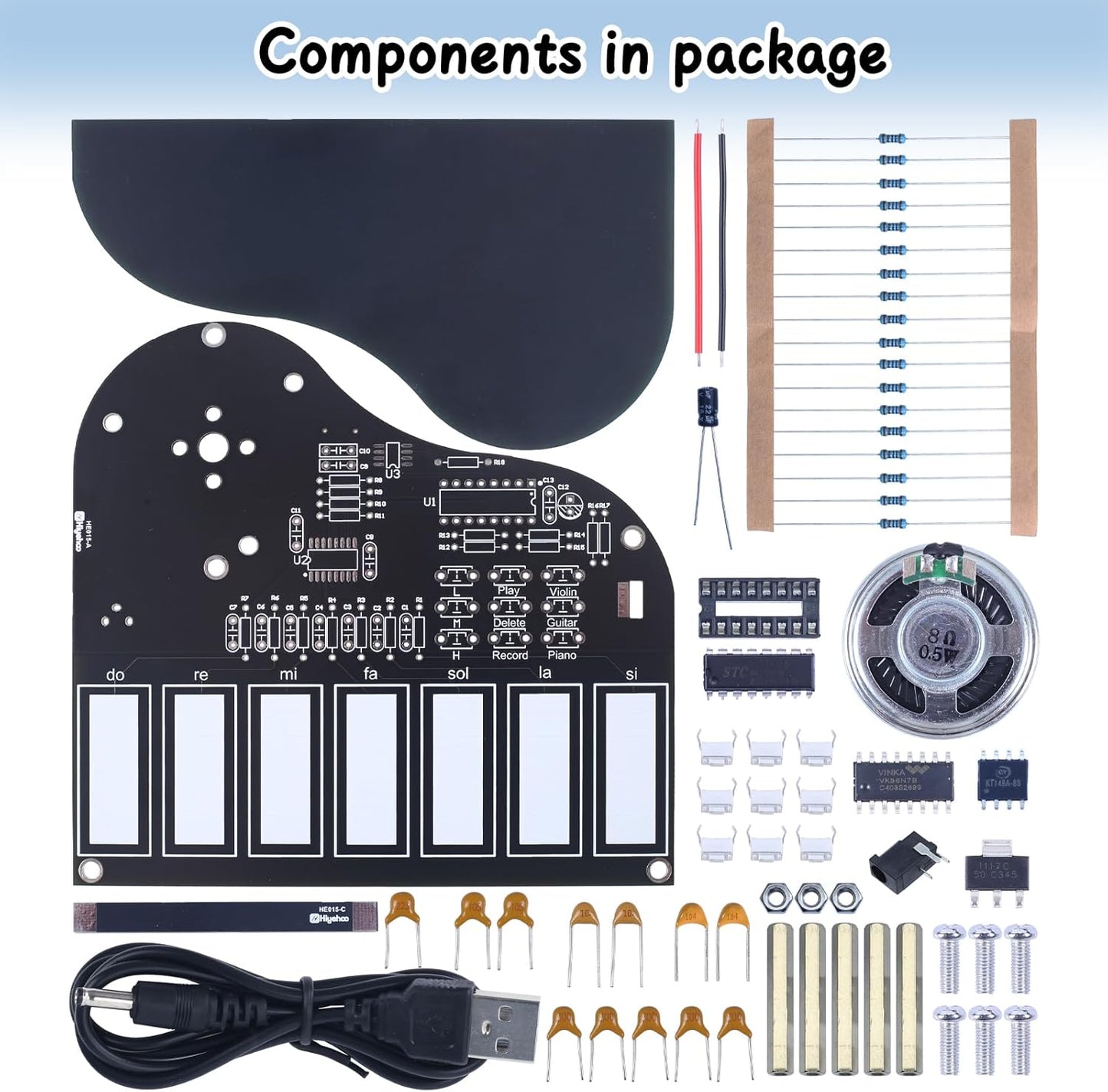 MIOYOOW DIY Electronic Piano Soldering Practice Kit, 7 Keys Mini Musical Instrument Solder Project with Piano, Violin and Guitar Tones, STEM Electronics Learning Kit for Home and School Education