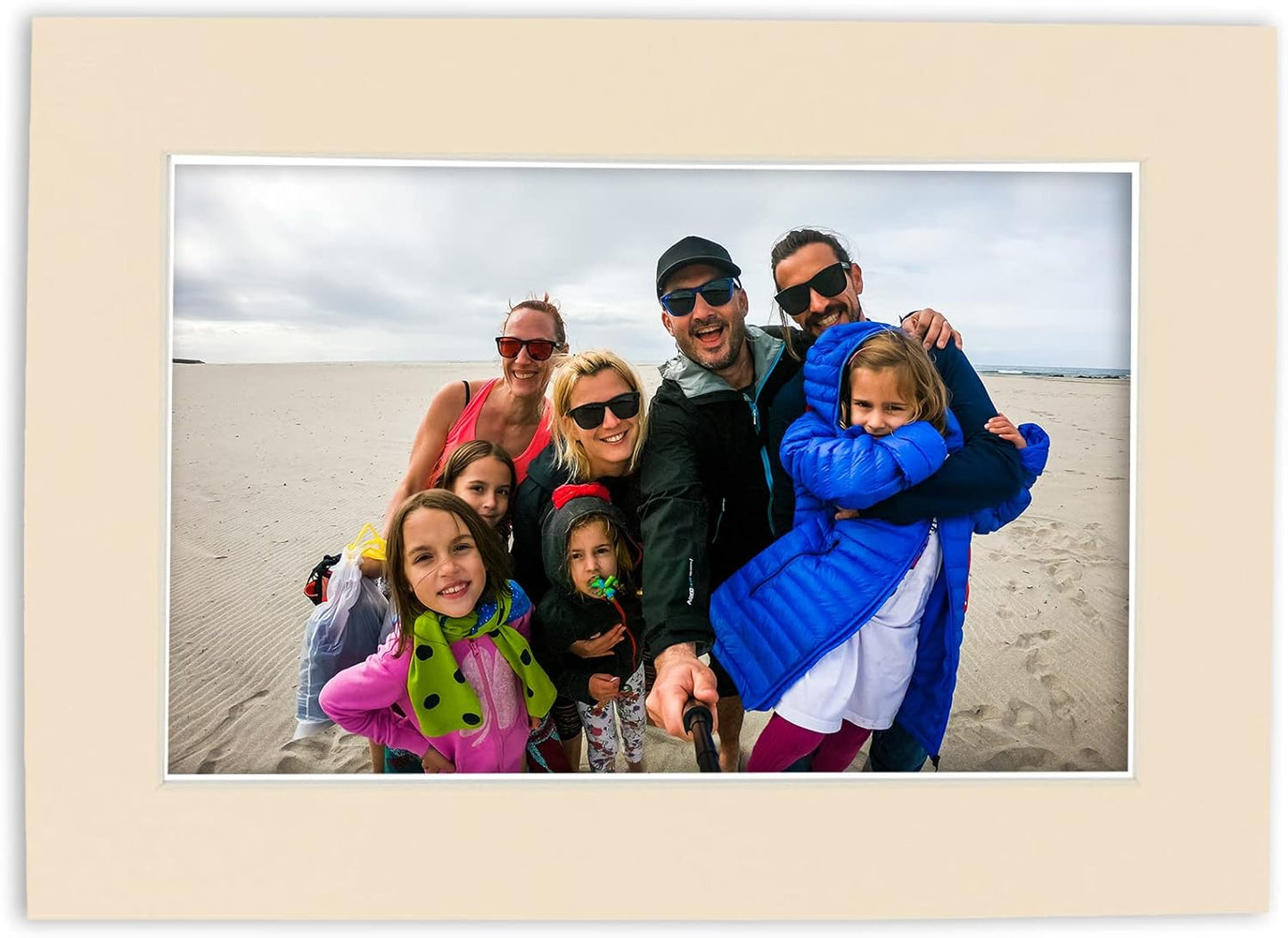 Poster Palooza 8x10 Mat Bevel Cut for 6x8 Photos - Acid Free Cream Precut Matboard with Backing Board and Crystal Clear, Self Seal Photo Mat Bag - for Pictures, Photos, Framing - 4-ply Thickness