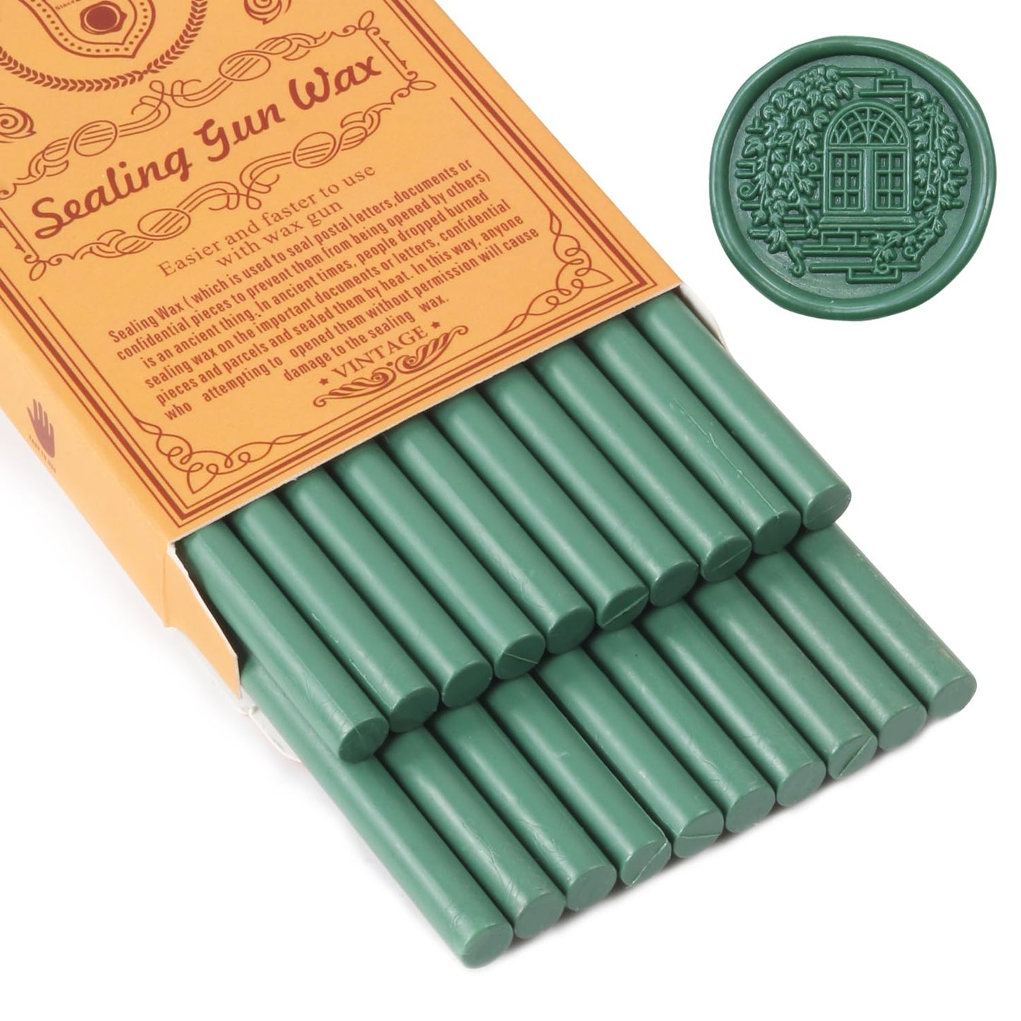 Olive Green Sealing Wax Sticks, WASOHLING 20Pcs Glue Gun Wax Seal Sticks for Wax Seal Stamp, Green Wax Seals for Wedding Invitation Envelope Letter Seals, Craft Adhesive (Mini Size)