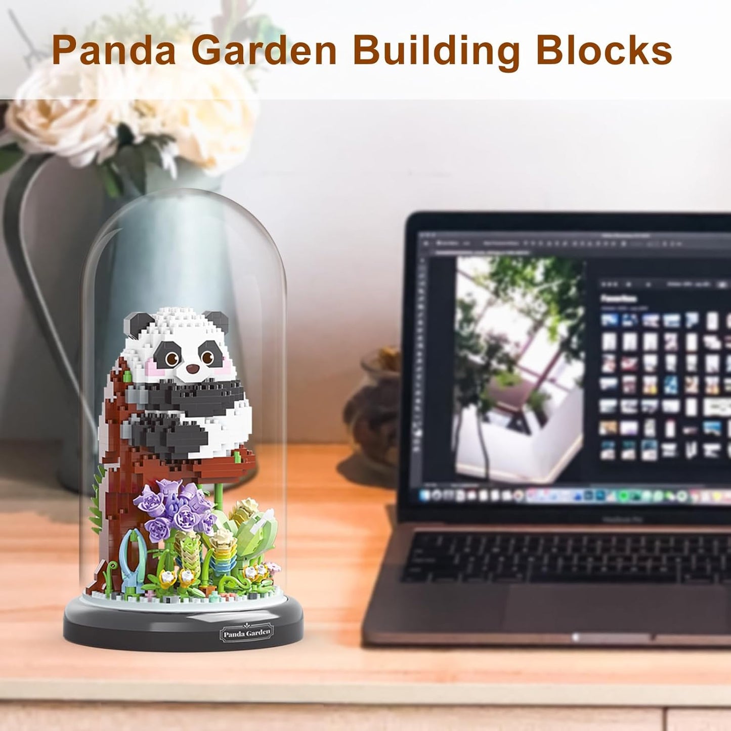 Panda Flower Building Set for Adult Party Favors for Kids Animal Building Blocks Plant Friend Set Bonsai Tree Valentines New Year Easter Birthday Gift for Boys Girls Age 6-12+(Panda Succulent)