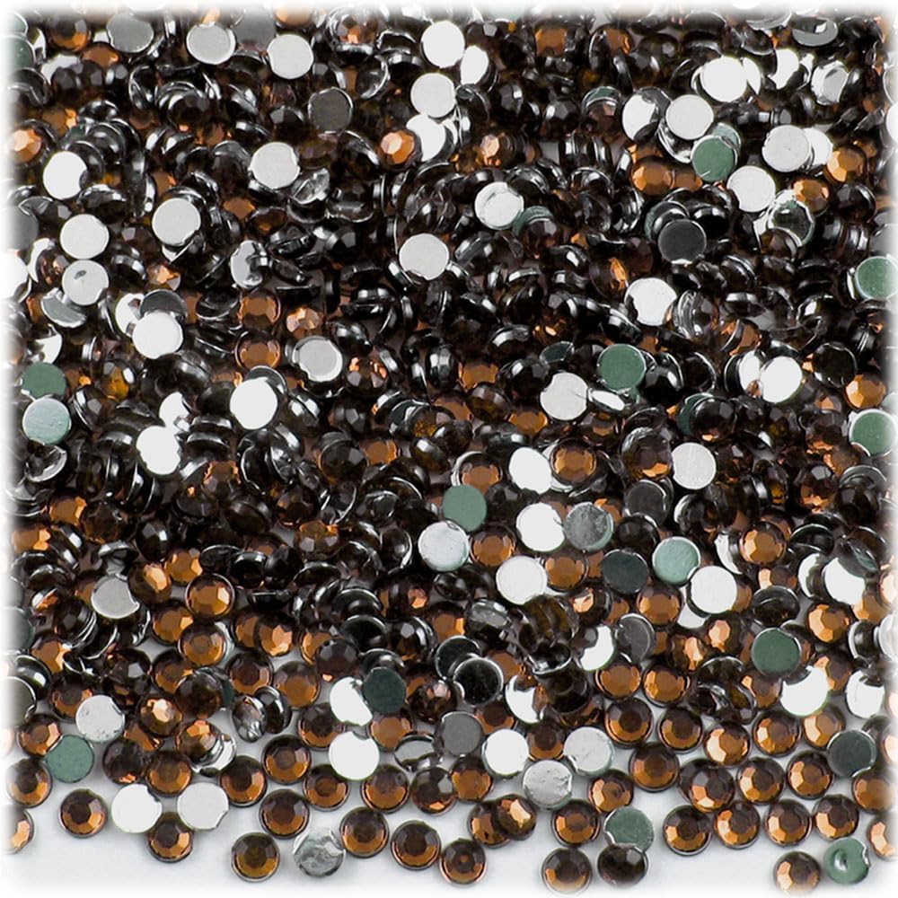 The Crafts Outlet 1,440pc Rhinestones Round 3mm (10ss) Flatback Champagne