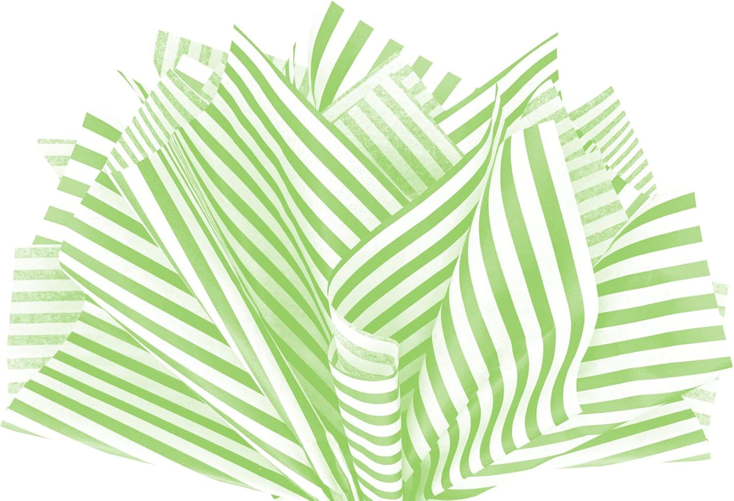 Flexicore Packaging Lime Green Pin Stripe Print Gift Wrap Tissue Paper Size: 15 Inch X 20 Inch | Count: 10 Sheets | Color: Lime Green Pin Stripe