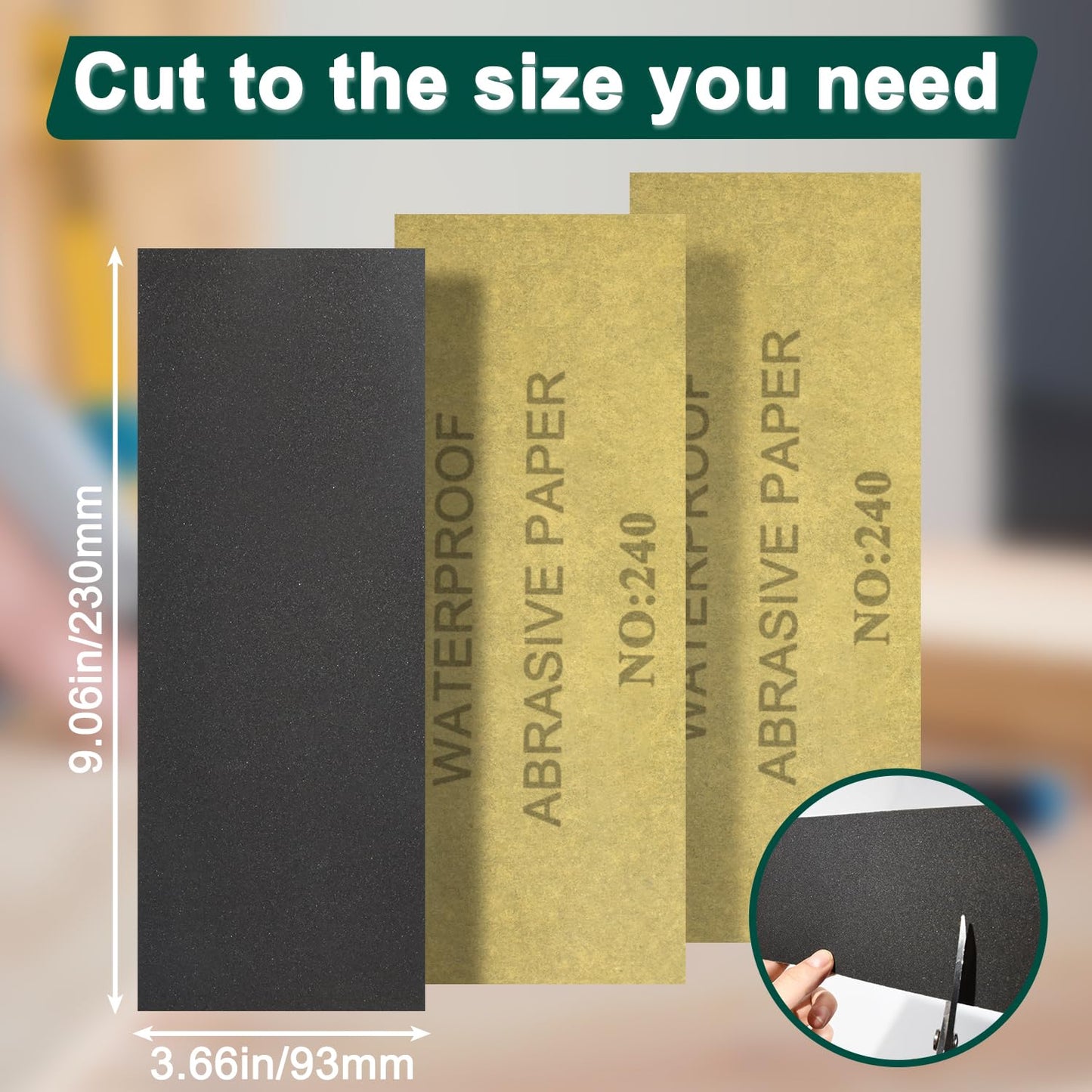 20PCS Sand Paper 240 Grit Sandpaper Sheets, 9 x 3.6 Inch Wet Dry Sandpaper Sheets, Sand Paper for Metal, Wood Furniture, Automotive and Crafts