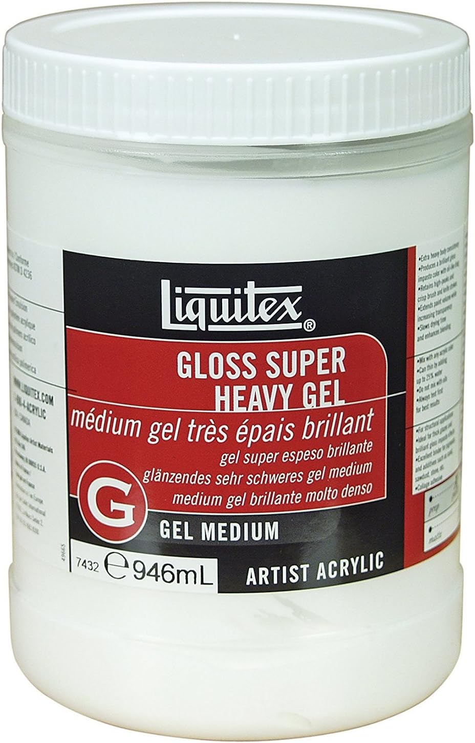 Liquitex Professional Gloss Super Heavy Gel Medium, 946ml (32-oz)