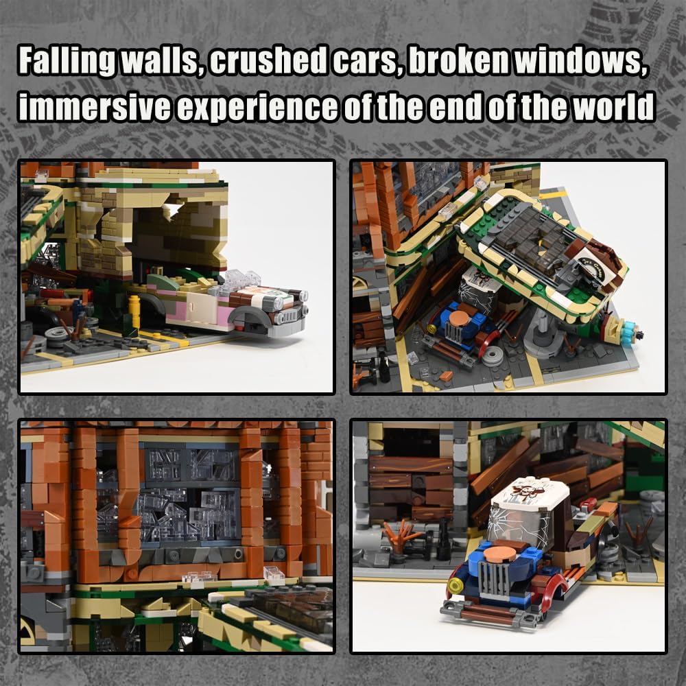 Retro Modular Buildings City Sets,Abandoned Expert Garage and Rusted Cars,City Modular Collection Kit,3325 pcs for Adults & Teen