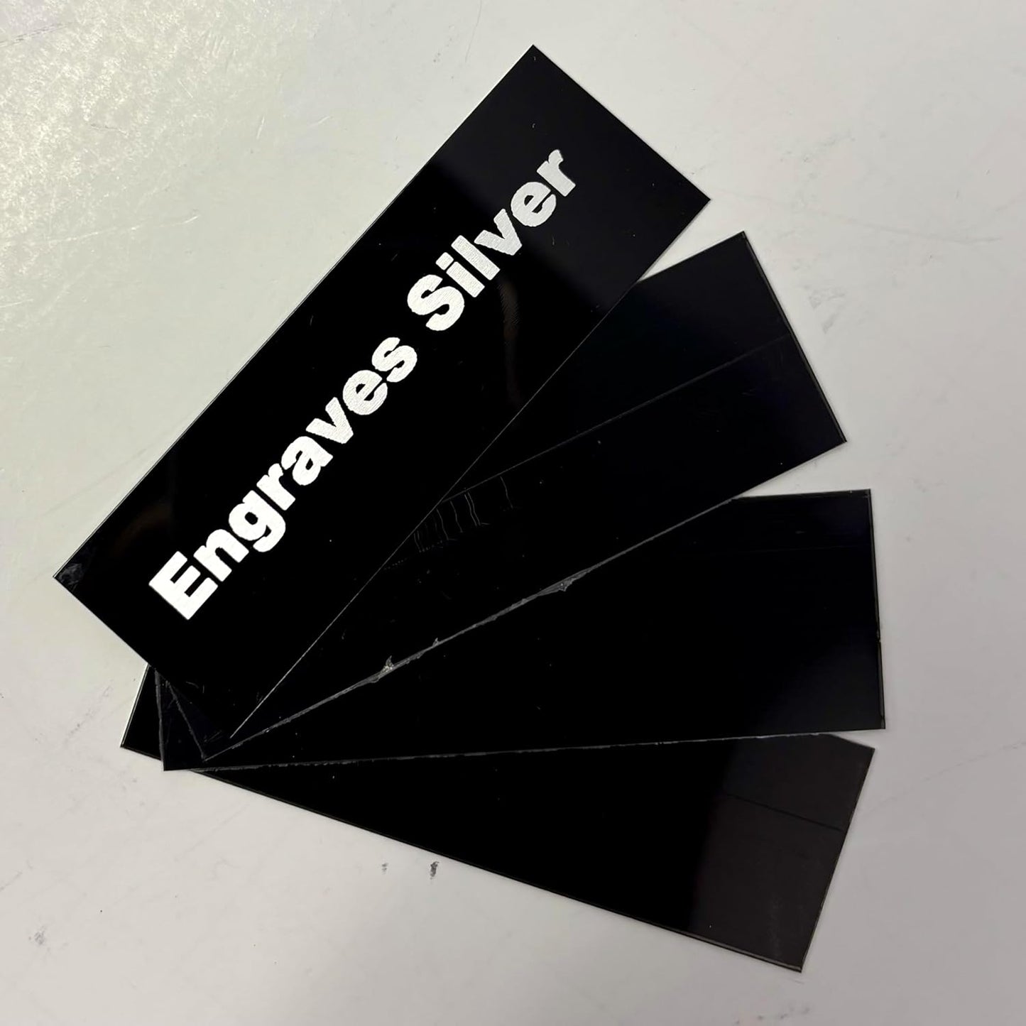 Blank Metal Plates for Laser Engraving - 4 Pack | Aluminum Sheets 0.020" Thick | CO2, Diode, Fiber Laser Compatible | Multiple Sizes & Colors (Black (engraves silver), 1.5x3 inch)