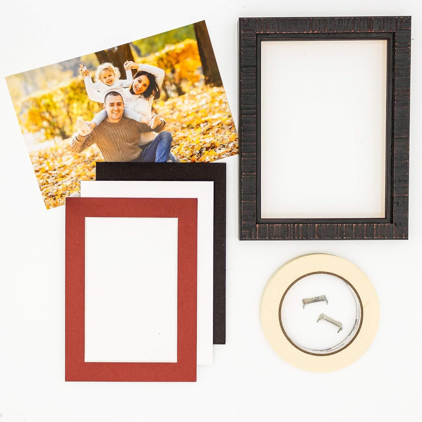 Poster Palooza 8x10 Mat Bevel Cut for 6x8 Photos - Acid Free Brick Red Precut Matboard With Backing Board and Crystal Clear, Self Seal Photo Mat Bag - For Pictures, Photos, Framing - 4-ply Thickness