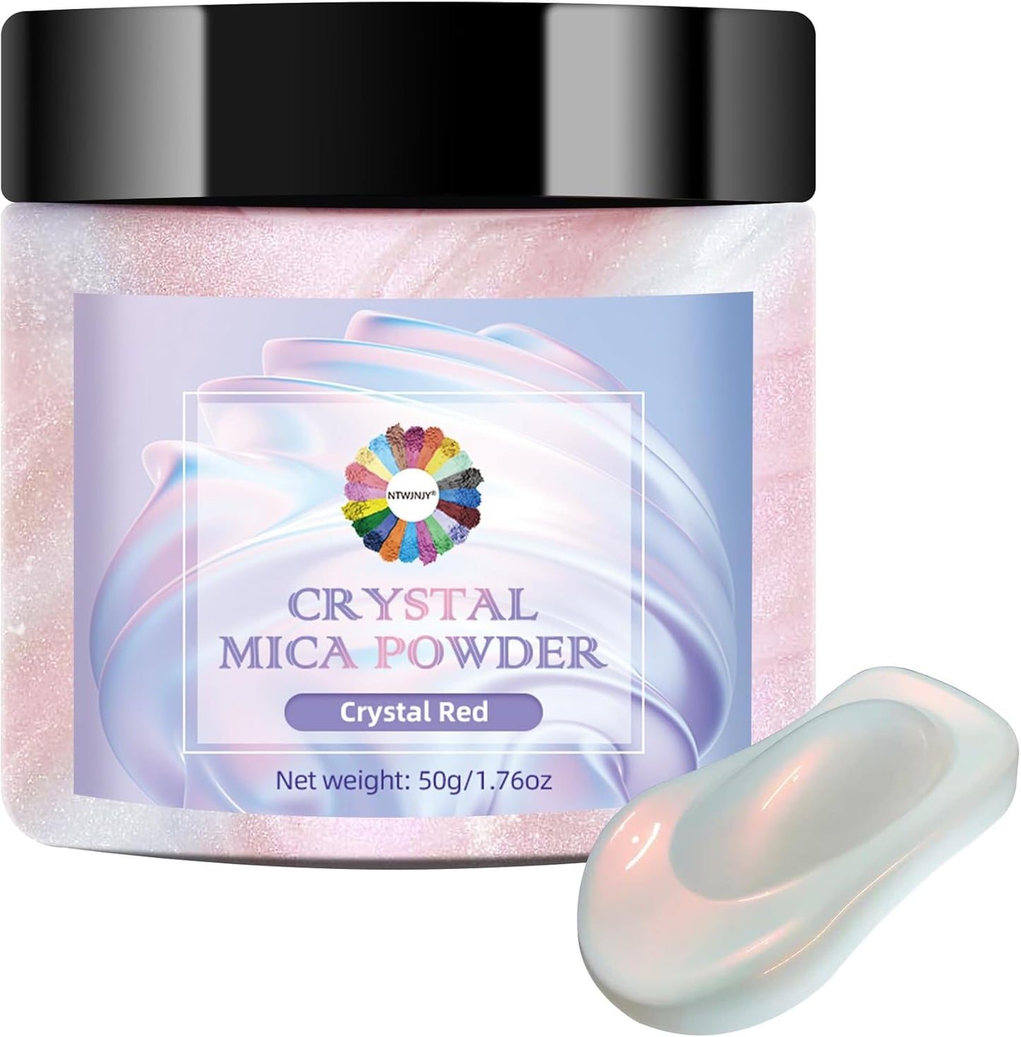 Crystal Red Mica Powder for Epoxy Resin，Natural Shimmer Mica Powder Used for Coloring Resin Artwork, car Spray Paint, Candles, soap, Lip Gloss, Nail Polish(50g/1.7oz)