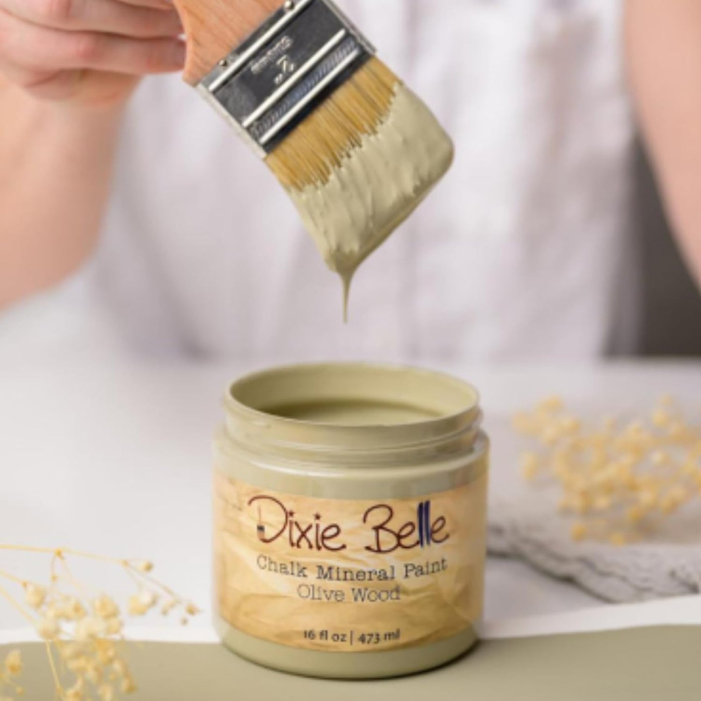 Dixie Belle Paint Company Chalk Finish Furniture Paint – Olive Wood (1 Gallon / 128oz) – Matte Chic Chalk Mineral DIY Furniture Paint