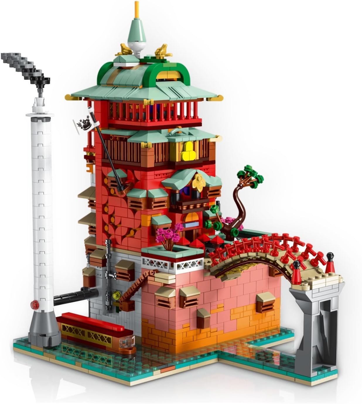 Flowers Japanese Castle House Building Kit Compatible with Lego Sets for adutls,Creator Architecture Building Model Set for Girls 8-14 Years Up Movie Lover 1826 pcs