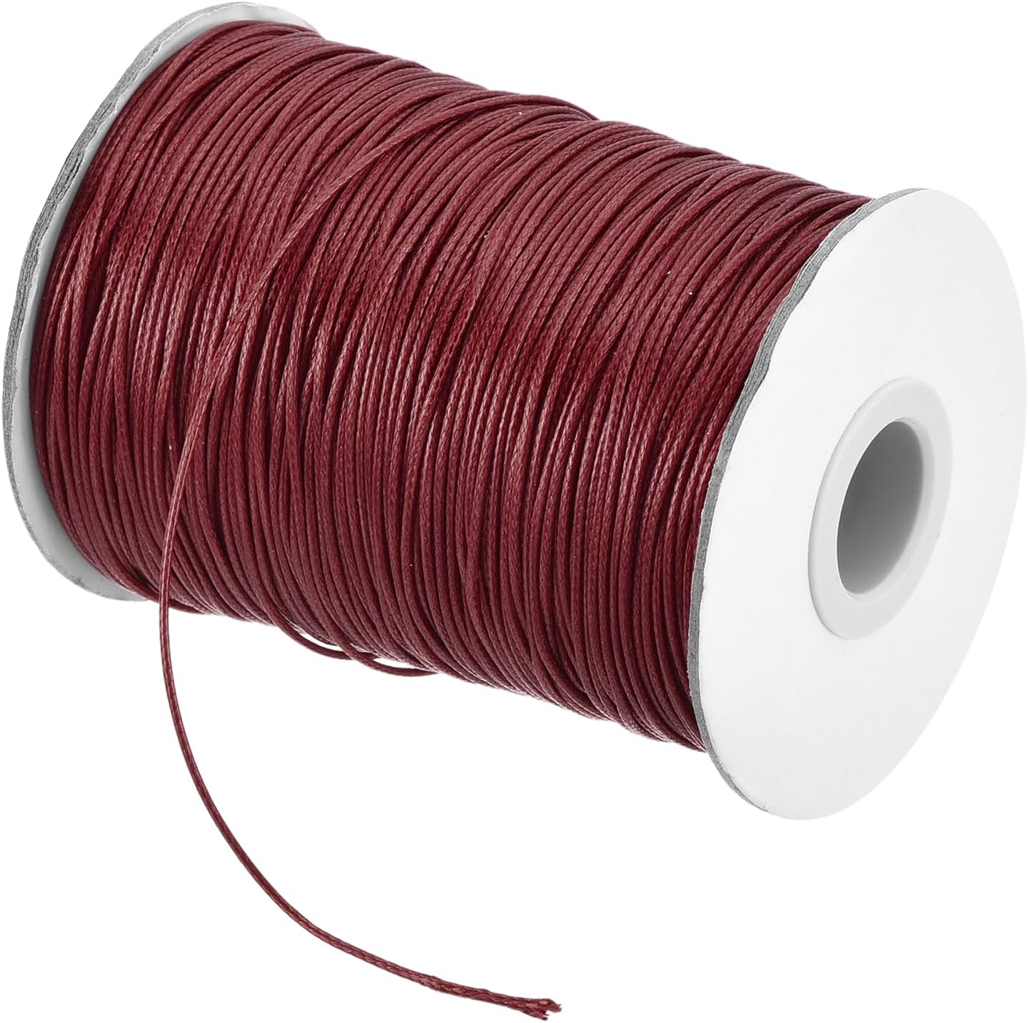 MECCANIXITY Waxed Cord 1mm Waxed Polyester Cord 175 Yard Wax String for Bracelet Making,Necklaces, Beading,Jewelry Making and DIY Crafts(Dark Red)