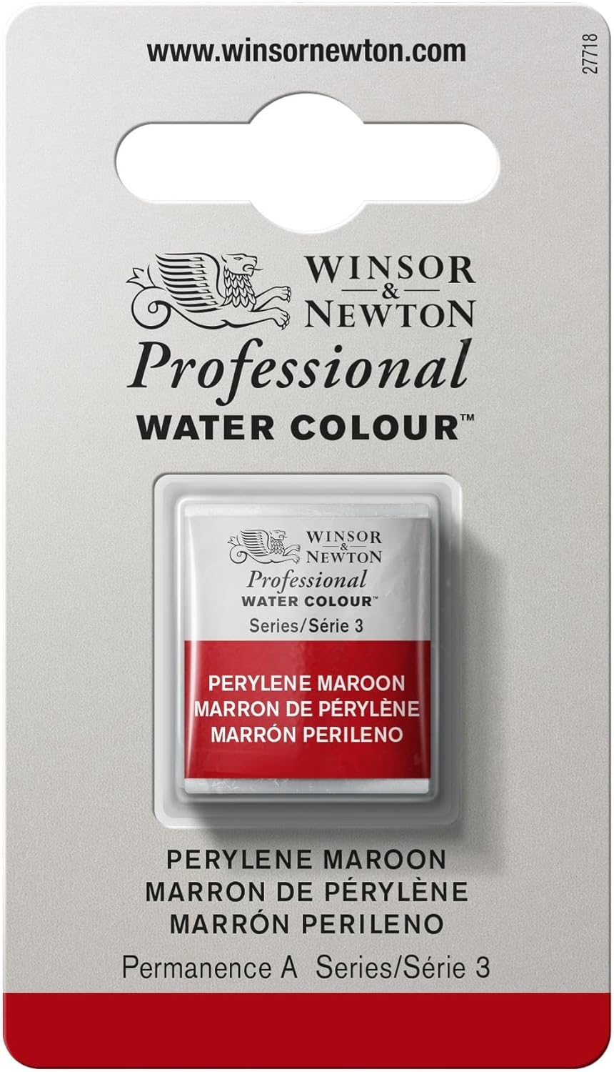 Winsor & Newton Professional Water Colour Paint, Half Pan, Perylene Maroon