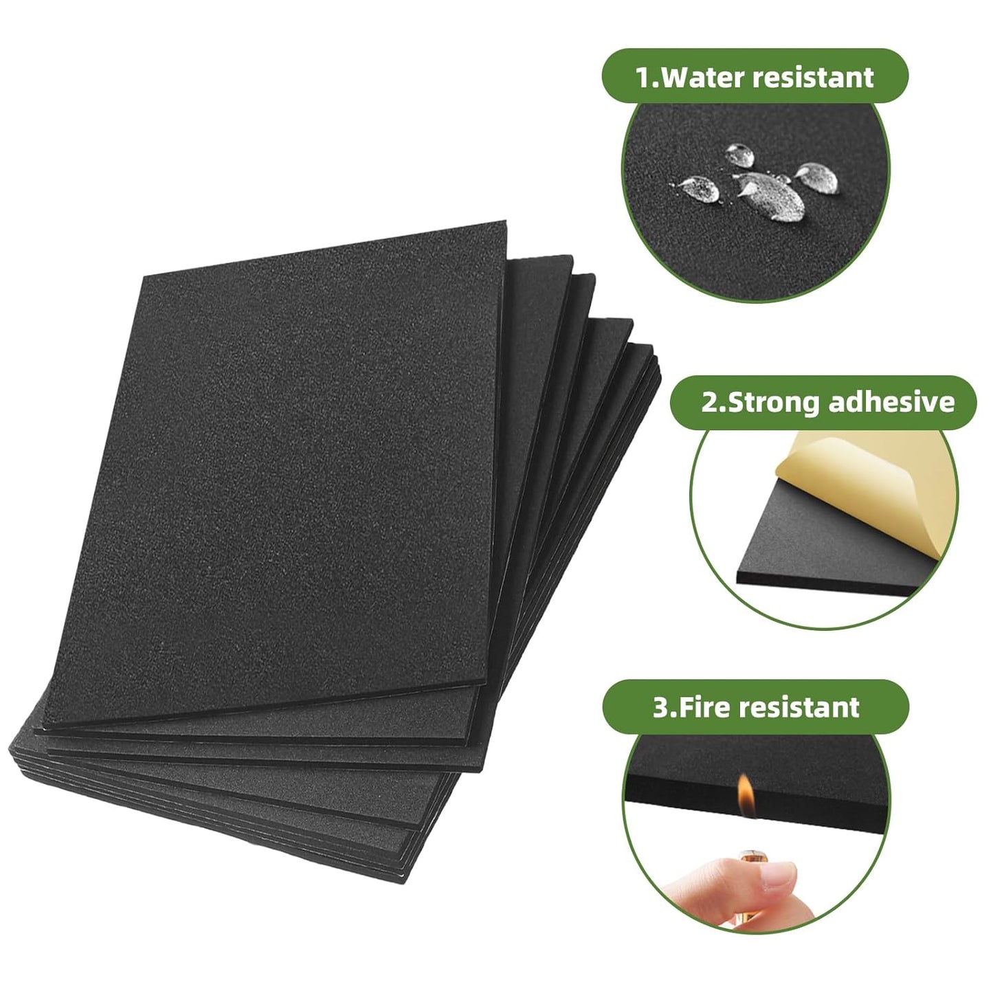 6 Pcs Adhesive Foam Padding, 12in X 8in Closed Cell Foam Sheet, 1/8in Thick Sticky Neoprene Rubber Pad, Anti-Slip, Soundproof and Anti Vibration