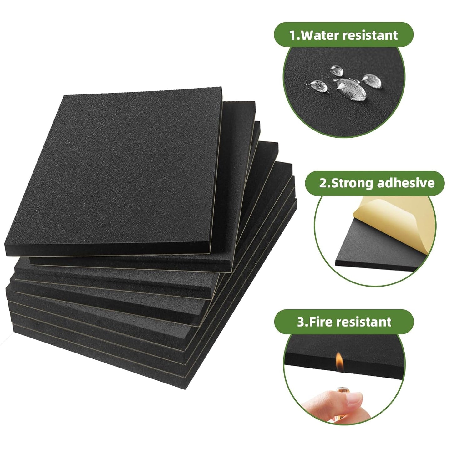 6 Pcs Adhesive Padding, 12in X 8in X 1/2in Closed Cell Foam Sheet, Anti-Slip Neoprene Rubber Pad, 1/2" Thick Sticky Foam, Soundproof and Anti Vibration