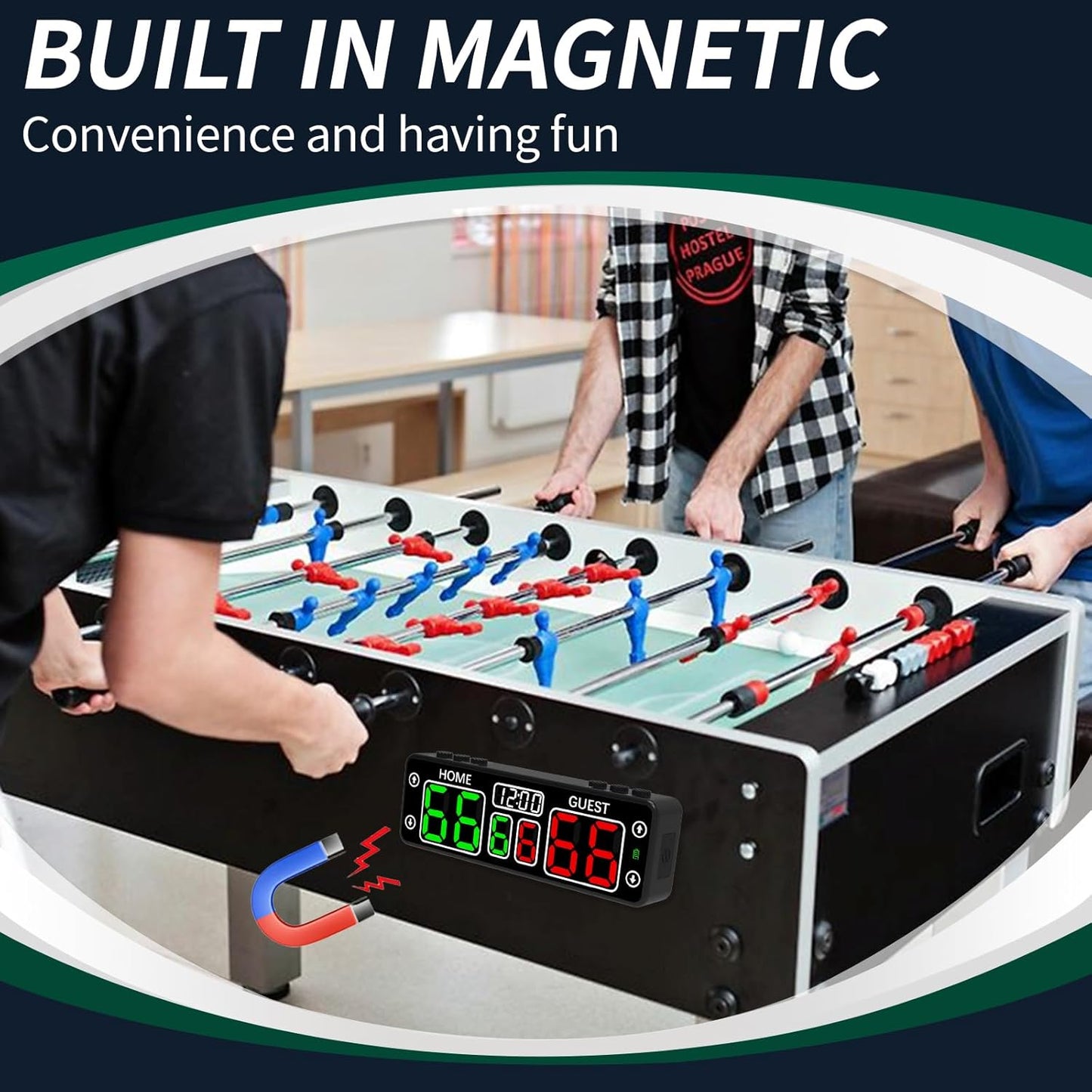 YZ Upgraded Digital Scoreboard with Timer, Mini Magnetic Electronic Scoreboard, LED Portable Scoreboard Basketball, Cornhole Score Keeper for Indoor&Outdoor Games