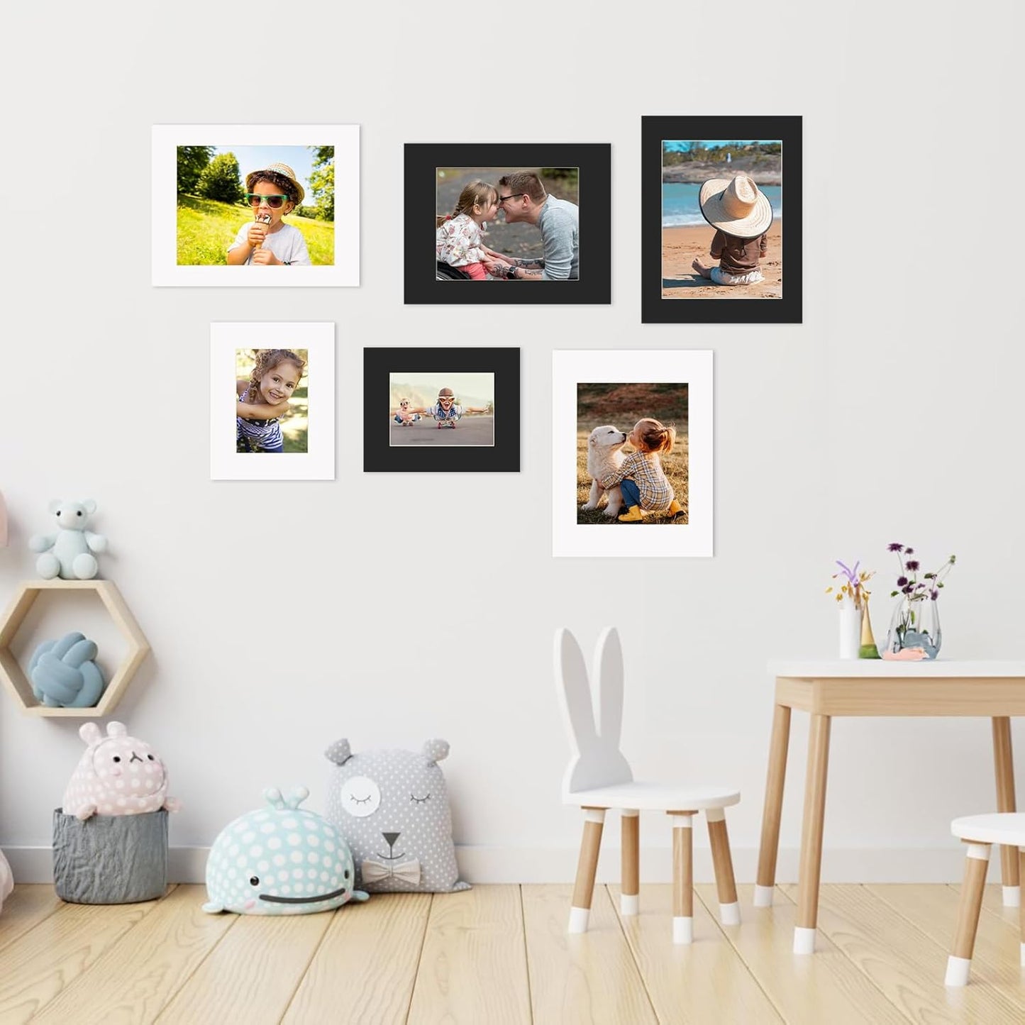 ZBEIVAN 8x10 White Picture Mats with Core Bevel Cut Frame Mattes for 5x7 Pictures - Pack of 5