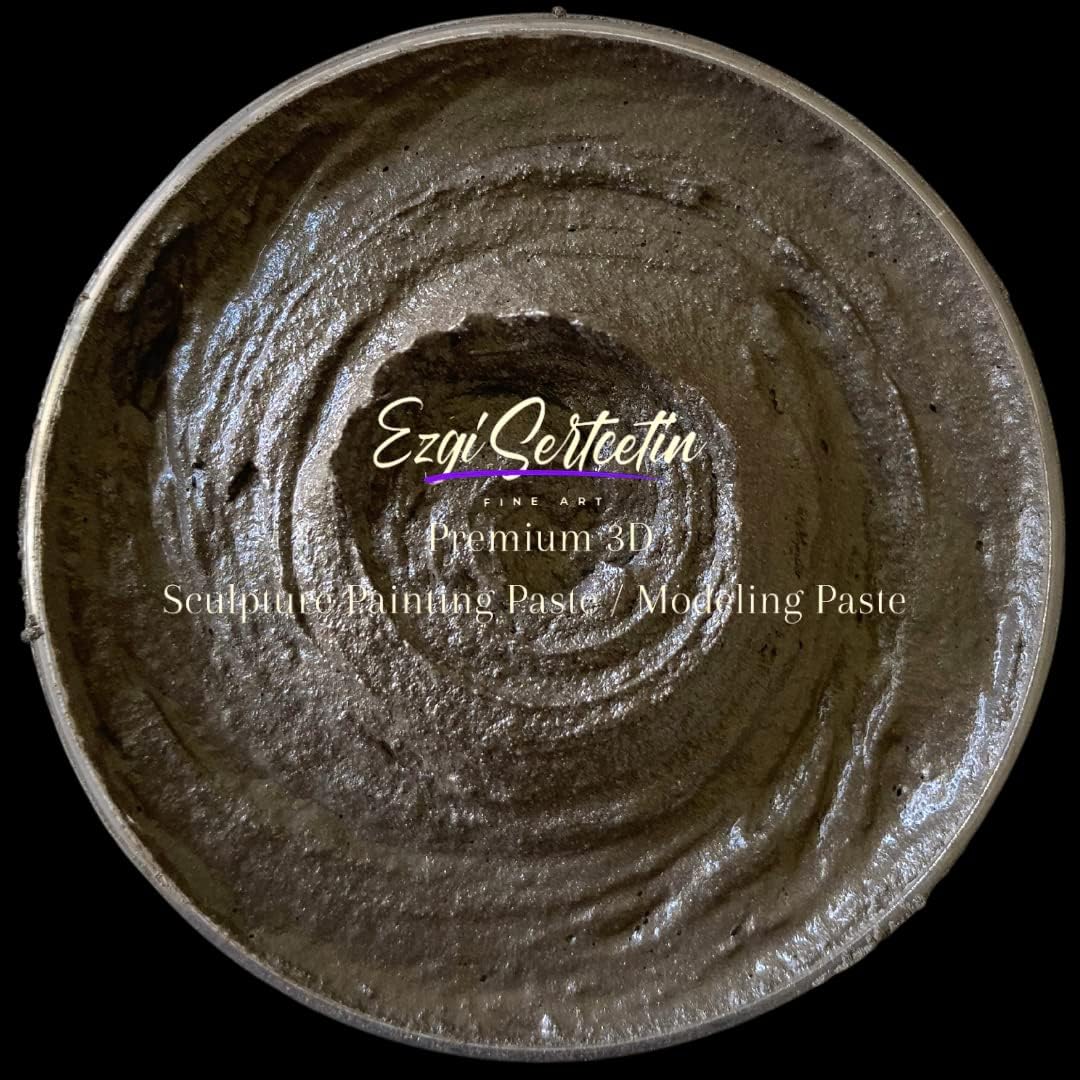 3D Sculpture Painting Paste|Texture Paste|Decorative Plaster|Ready to Use|Unique Metallic Pearl and Neon Colors|Ideal for Artwork|Stencil|Flowers|Texture and Art Relief|6 oz (Café Noir Brown)
