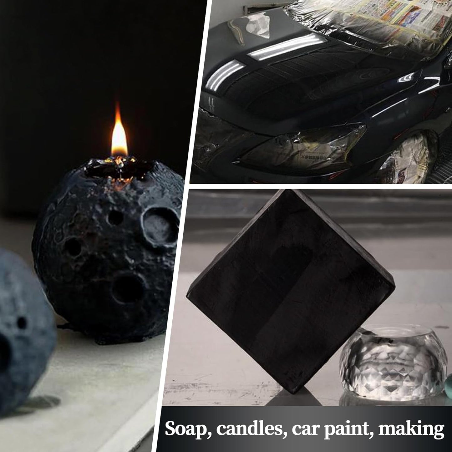 Mysterious Black Mica Powder for Epoxy Resin，Natural Shimmer Mica Powder Used for Coloring Resin Artwork, car Spray Paint, Candles, soap, Eye Shadow, Lip Gloss, Nail Polish(50g/1.7oz)