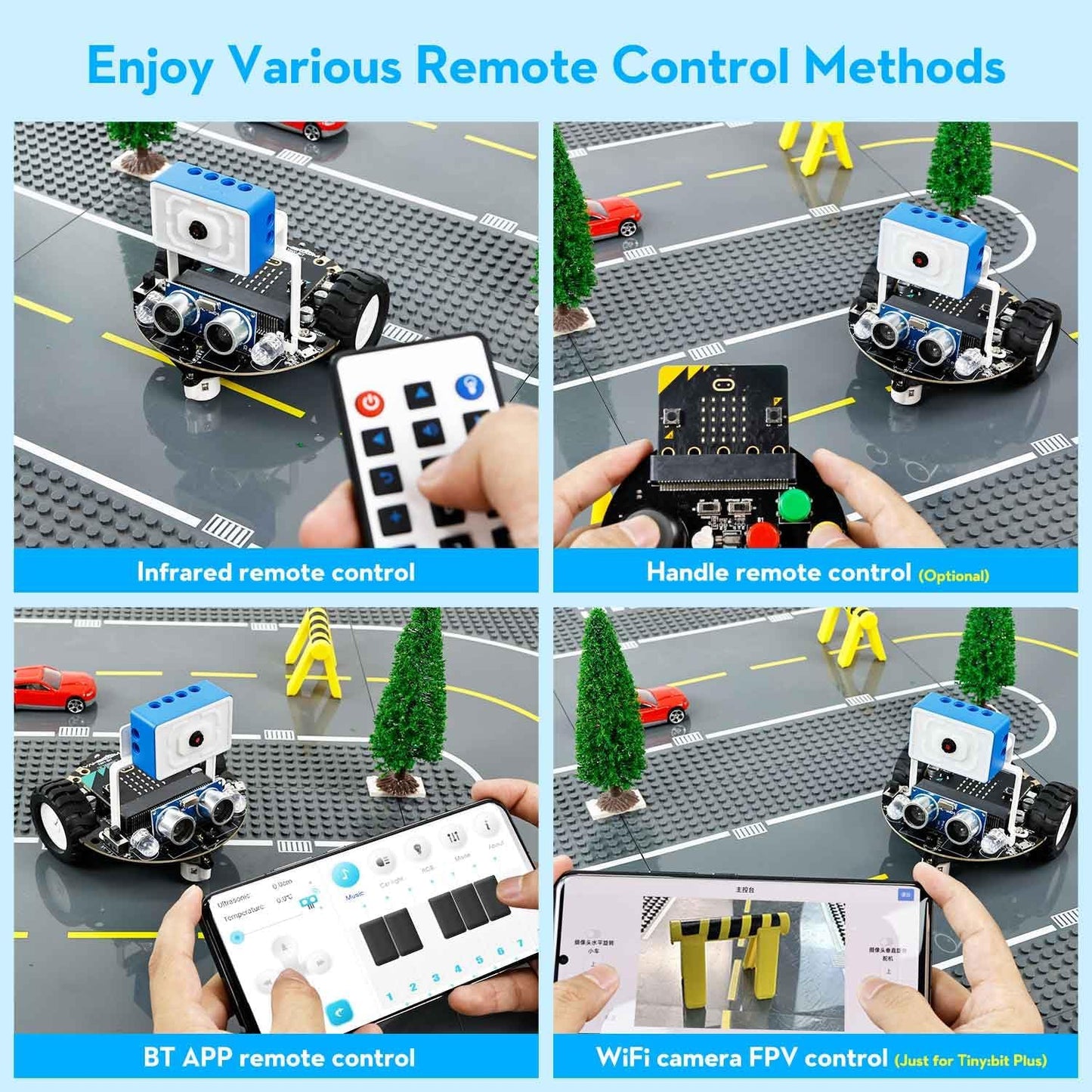 Yahboom Micro:bit Start Robot Kit with ESP32 Camera HD Video App Control for 8+ DIY Programmable STEM Education Toy Car with Tutorial Super Cost-Effective (with v2)