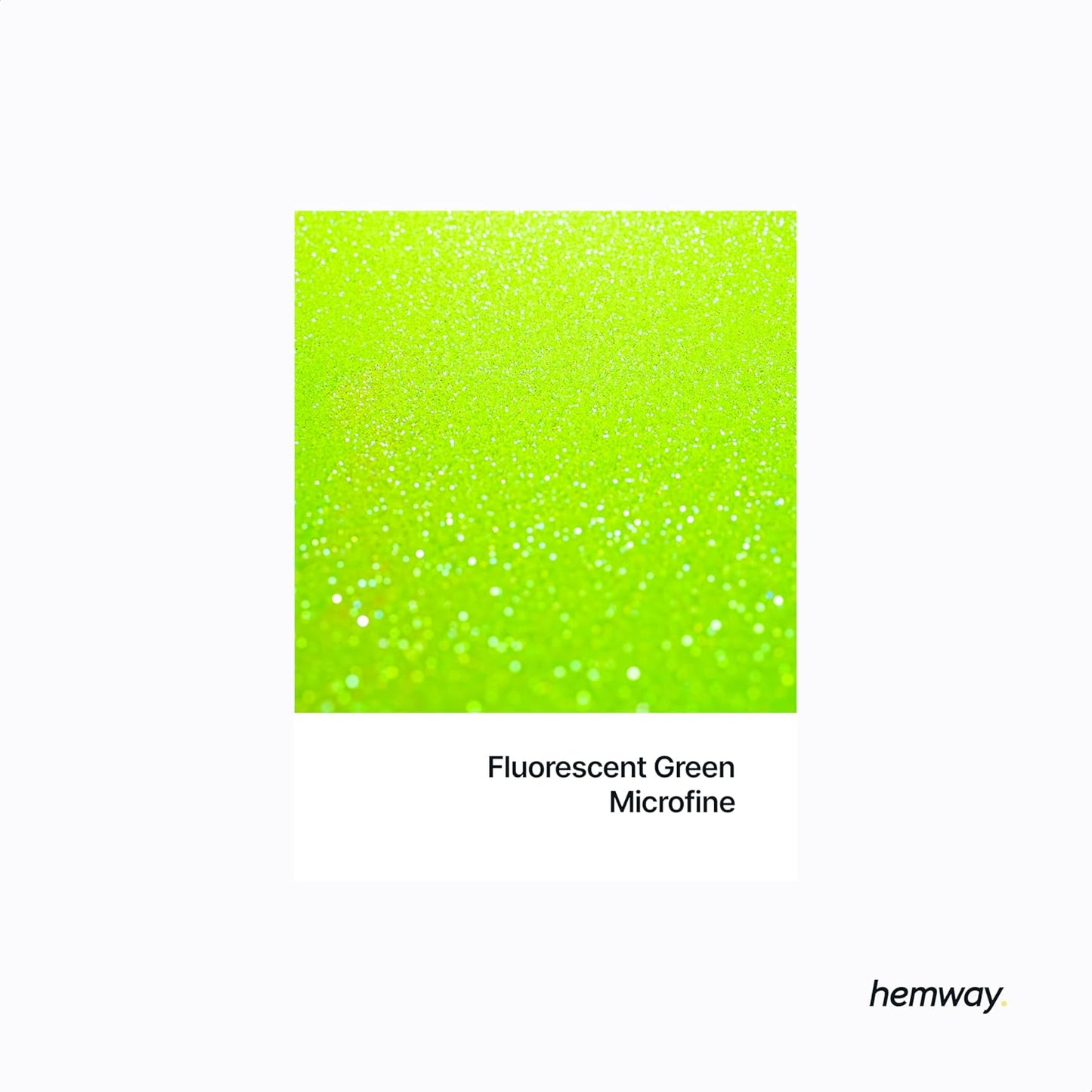 Hemway Polyurethane & Epoxy Resin Glitter 100g / 3.5oz Metallic Crystal Flake Additive for Flooring Jewelry Tumblers Glass Pigment - Microfine (1/256" 0.004" 0.1mm) - Fluorescent Green