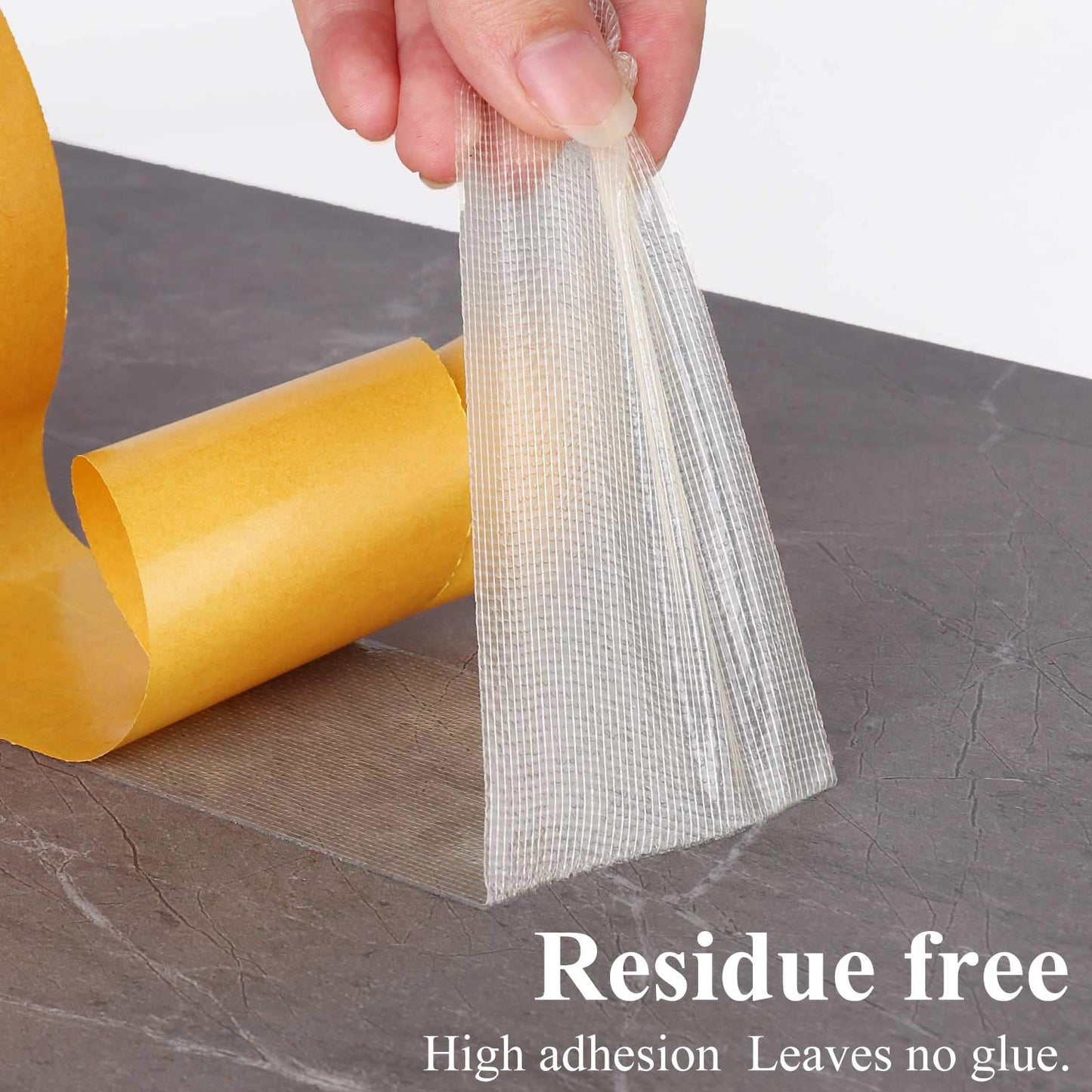 2 Pack Double Sided Tape Heavy Duty Strong Wall Adhesive with Fiberglass Mesh, Super Sticky Resistente Clear Tape, Easy Use Mounting Tape 2.2inX33FT