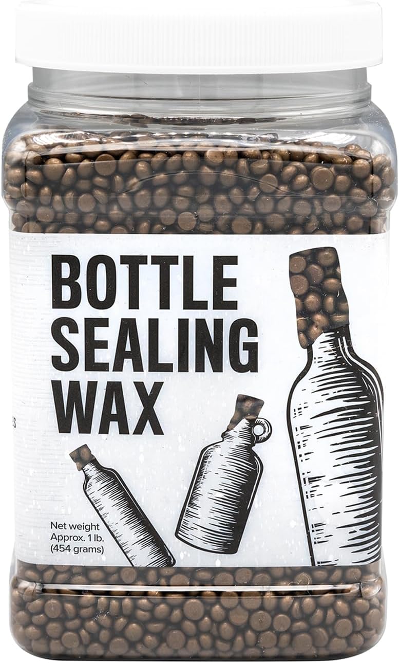 Blended Waxes, Inc. Bottle Sealing Wax, Pastille Wax Seal Beads For Wine, Beer, and Liquor Bottle Sealing, Seals Between 25-30 Bottles, 1 lb, Granite Pearl
