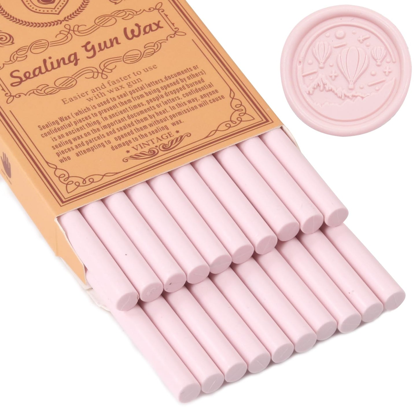 Sakura Pink Sealing Wax Sticks, WASOHLING 20Pcs Glue Gun Wax Seal Sticks for Wax Seal Stamp, Light Pink Wax Seals for Christmas Wedding Invitation Envelope Letter Seals, Craft Adhesive (Mini Size)