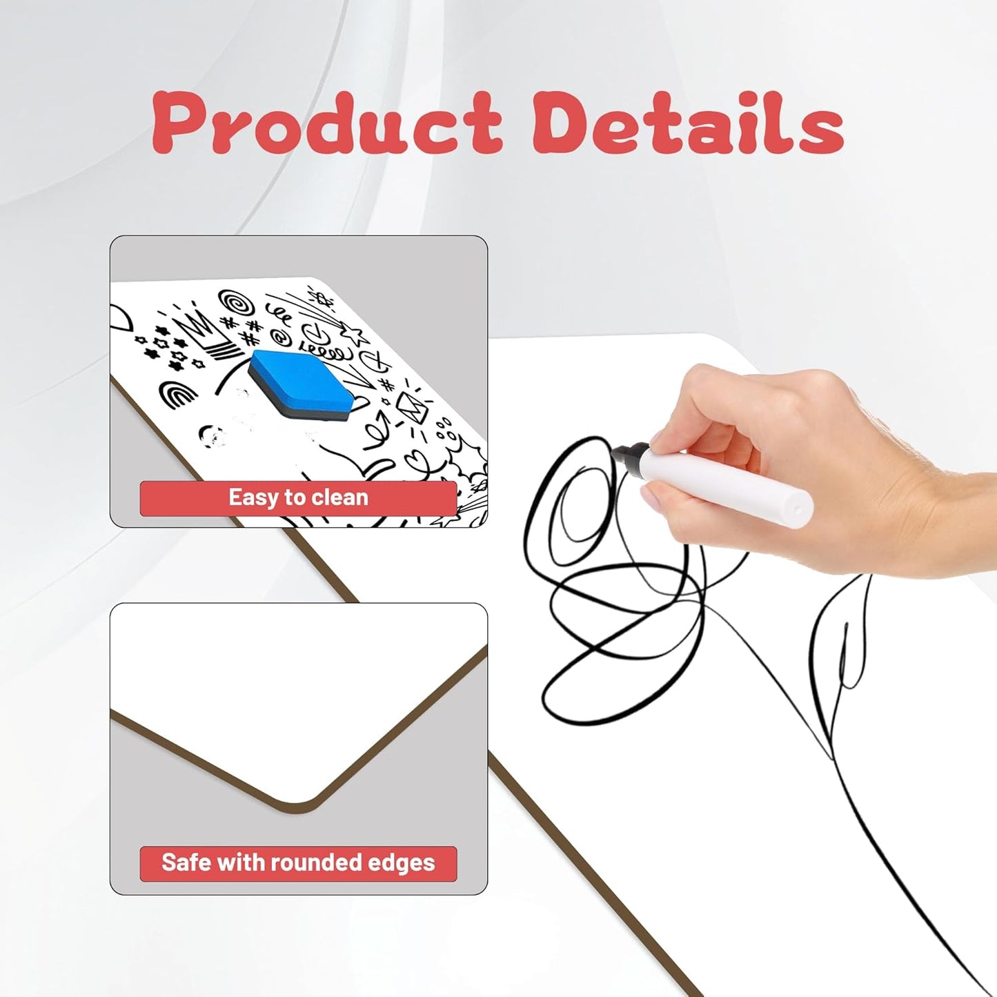 White Board Dry Erase Boards Classroom Pack Mini White Boards 9" x12” Double Sided Personal Whiteboards for Students Teachers School Supplies Lapboards (Set of 12 Boards & Erasers & Pens)