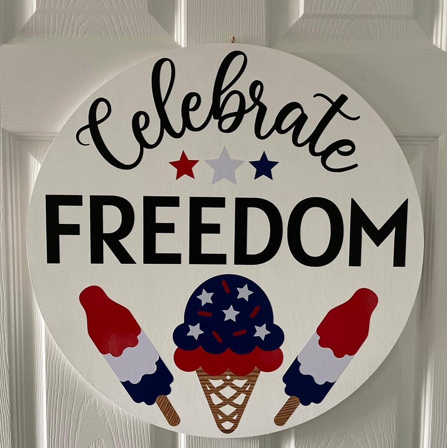 Patriotic Welcome Stencils 12” 4th of July Stencil Independence Day Stencils for Painting on Wood Door Hanger Porch Sign Decor