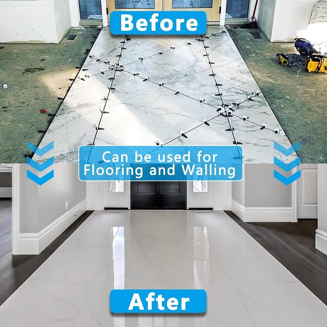 2000 PCS Tile Leveling System Clips 1/16''(1.5mm) Tiles Leveler Spacers Tool for Professional Ceramic Tile and Stone Installation