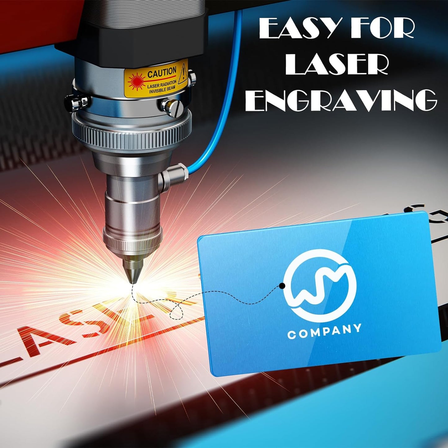 weparmeety 100 Pcs Metal Engraving Blanks Colorful Aluminum Sheet Laser Engraving Business Card Multipurpose DIY Gift Cards 86 x 54 x 0.21 mm（10 Colors)