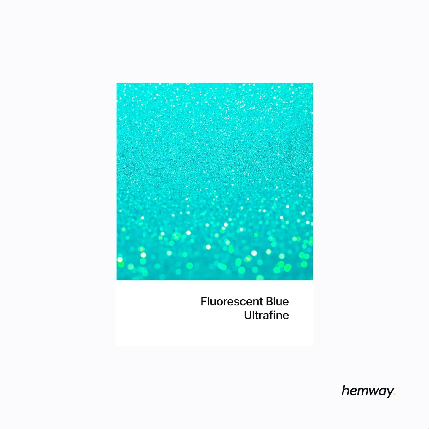 Hemway Polyurethane & Epoxy Resin Glitter 100g / 3.5oz Metallic Crystal Flake Additive for Flooring Jewelry Tumblers Glass Pigment - Ultrafine (1/128" 0.008" 0.2mm) - Fluorescent Blue