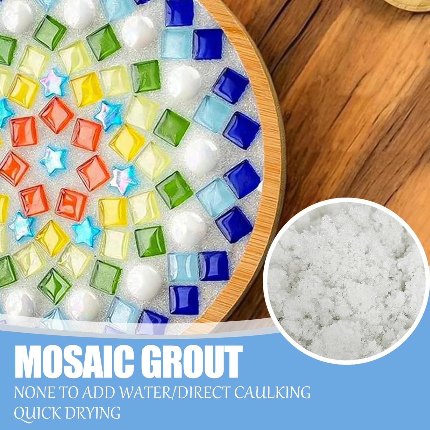 Mosaic Crystal Grout, Mosaics Tile Tools, Mosaic Tile Accessories – Essential for Handmade Grouting and Perfect for DIY Craft Projects (White, 4.5oz)