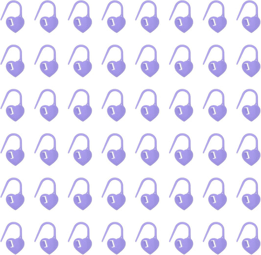 uxcell 200pcs Stitch Markers for Crocheting, Heart Shaped Crochet Marker Needle Clip Counter for Knitting Clothing Tag DIY Craft,Purple