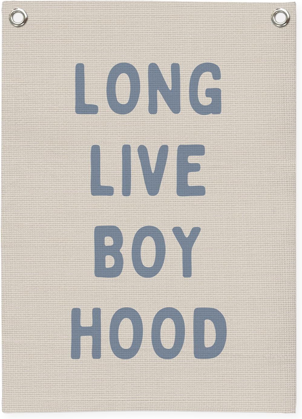 Blue Long Live Boyhood Linen Canvas Banner,Boy Room Decor,Nursery Playroom Wall Decor For Boys Bedroom Toddler Decorations Teen Boy Room Decor Wall Hanging Flag Banner 18x25 Inch