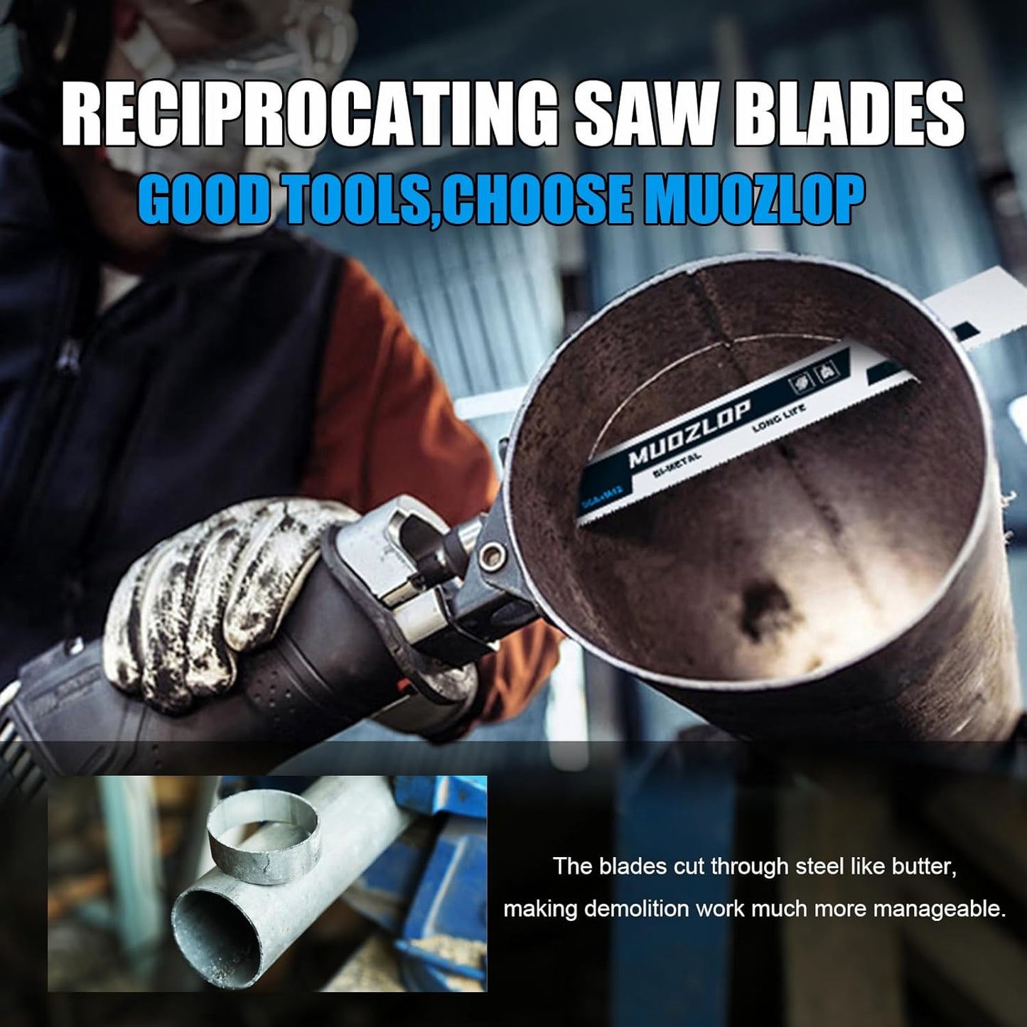 10 Pack 6inch Reciprocating Saw Blades Set,14/18 TPI High Carbon Saw Blades, Metal Saw Blades with Organizer Case (10, 14/18TPI/150mm)