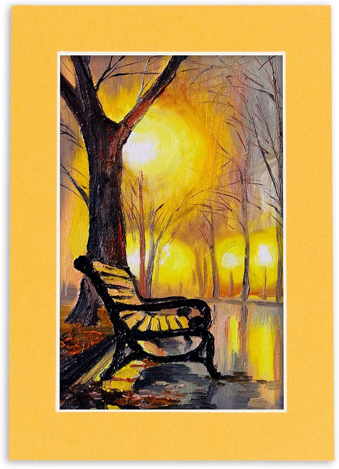8x10 Mat Bevel Cut for 5.5x8.5 Photos - Acid Free Topaz Orange Precut Matboard - For Pictures, Photos, Framing - 4-ply Thickness