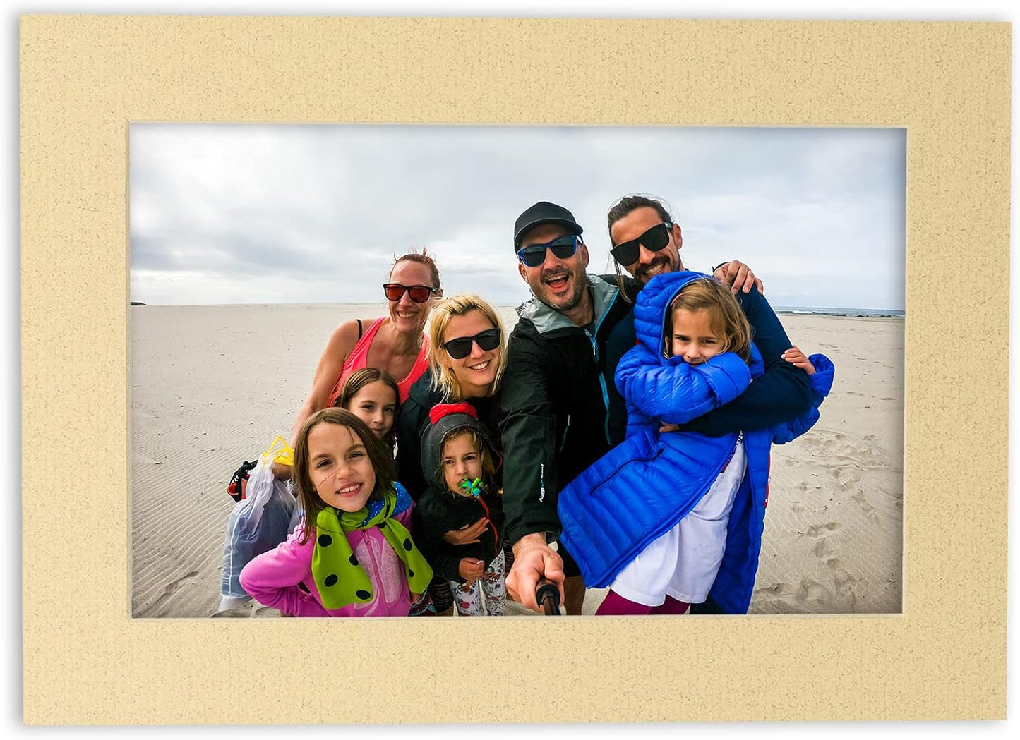 8x10 Mat Bevel Cut for 5.5x8.5 Photos - Acid Free Tan Precut Matboard With Backing Board and Crystal Clear, Self Seal Photo Mat Bag - For Pictures, Photos, Framing - 4-ply Thickness