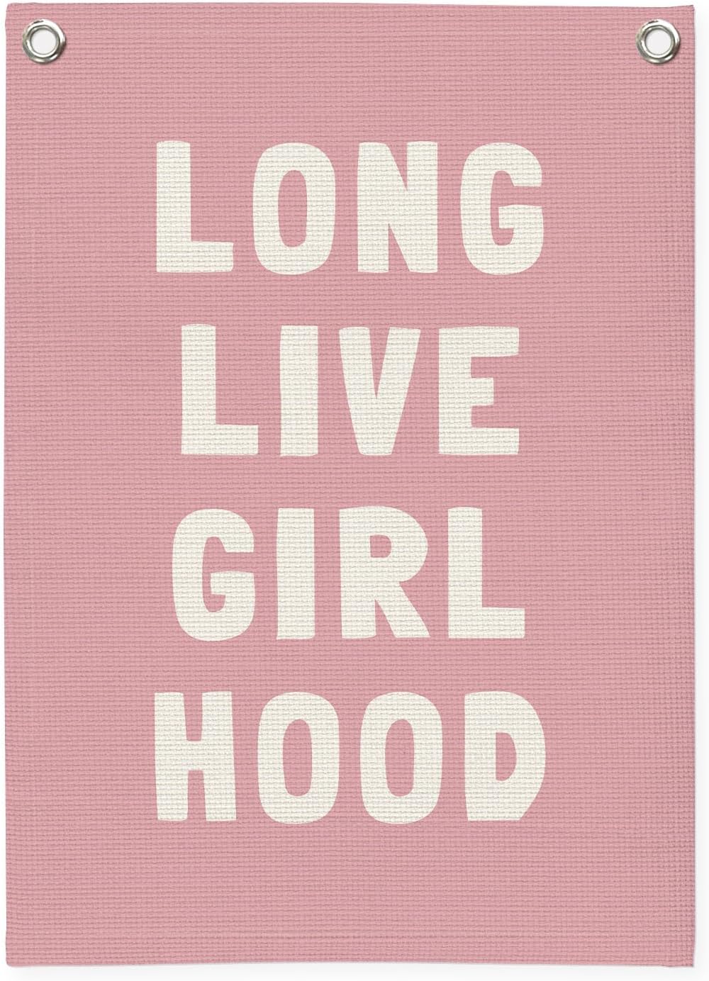 Toddler Girl Room decor,Long Live Girlhood Pink Linen Banner, Nursery Playroom Wall Hanging Flag Banner for Kids Bedroom Toddler Decorations Trendy Room Decor 18x25 Inch