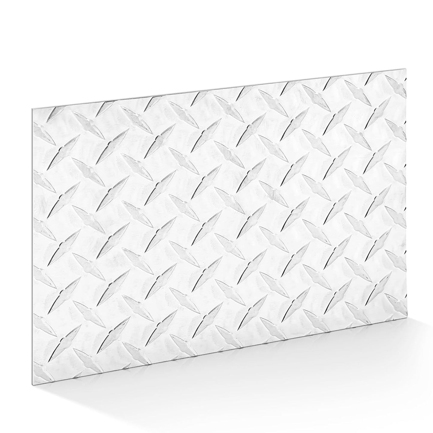 1pcs Diamond Plate Sheet Metal Heavy Duty Tread Aluminum Sheet Diamond Tread Plate for Wall Covering, Cargo Trailer, RV and More (9'' X 12'' X 0.08'',Silver)