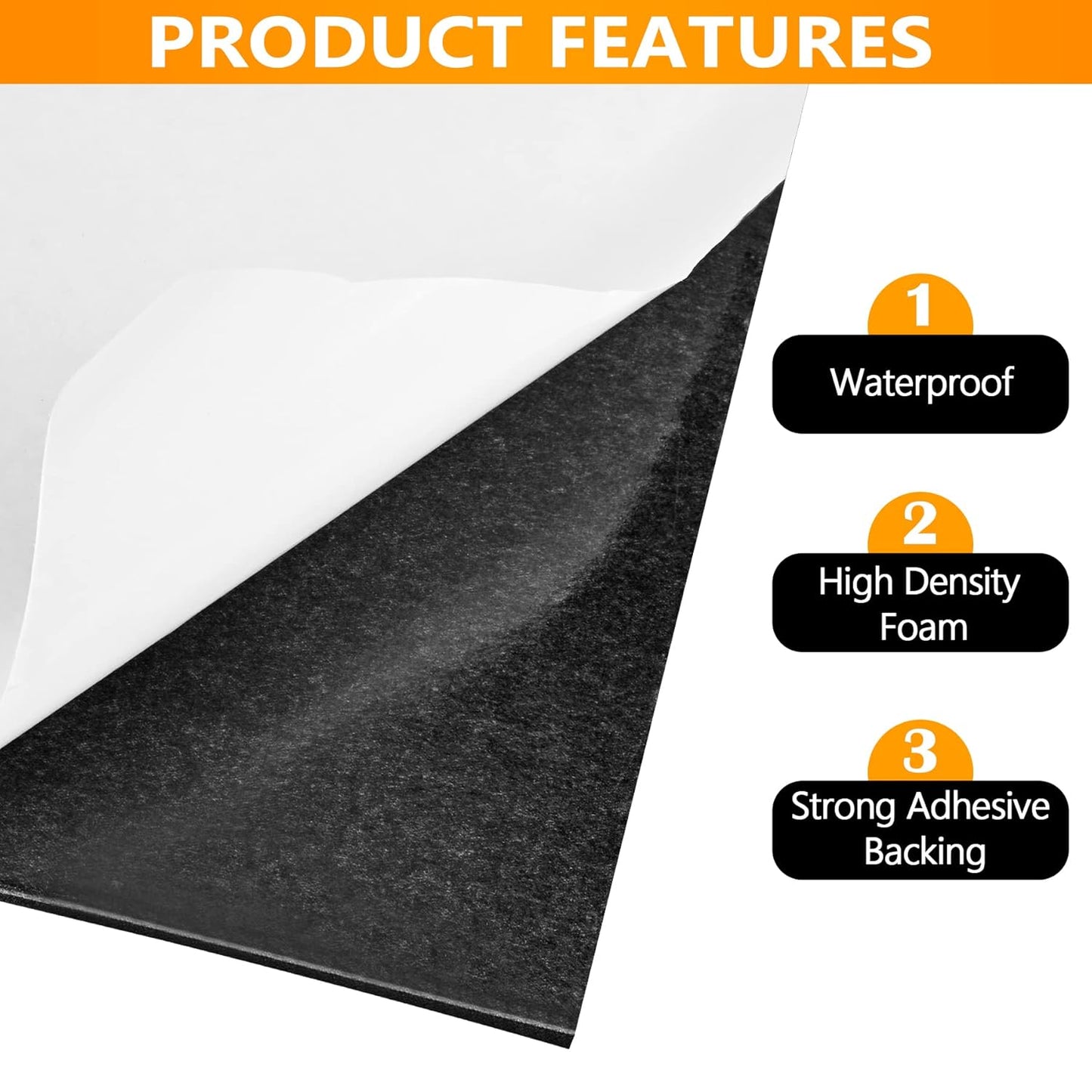 Sponge Neoprene Foam Rubber Sheet with Adhesive, 12 in x 60 in x 1/16 in Multi-Function Soundproof High Density Waterproof Rubber Mat, Perfect Cosplay Easy Cut DIY Neoprene Padding Roll - Black